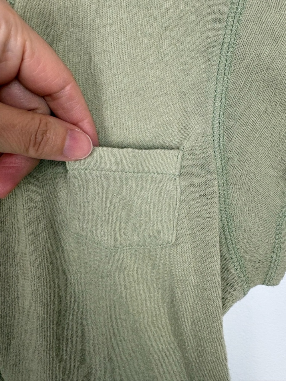 Abercrombie & Fitch Sage Green Henley Large 100% Cotton Y2K Elena Vampire - Picture 5 of 9